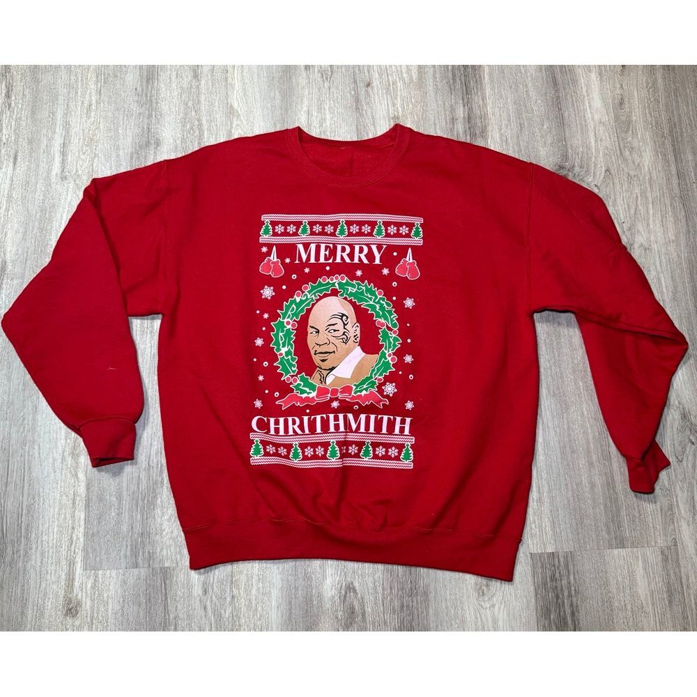 Mike Tyson Merry ChrithMith ugly Christmas sweater funny‎ holiday sweater